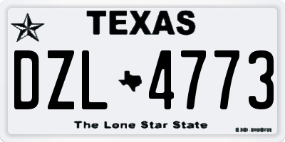 TX license plate DZL4773