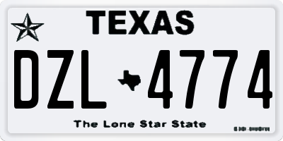 TX license plate DZL4774