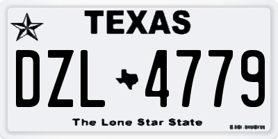 TX license plate DZL4779