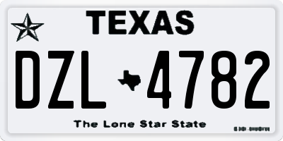 TX license plate DZL4782