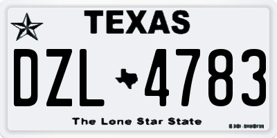 TX license plate DZL4783