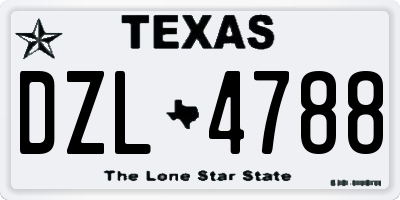 TX license plate DZL4788