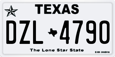 TX license plate DZL4790