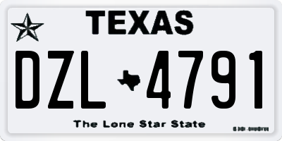 TX license plate DZL4791