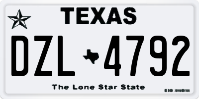 TX license plate DZL4792