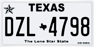 TX license plate DZL4798