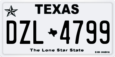 TX license plate DZL4799
