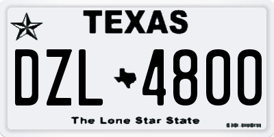 TX license plate DZL4800