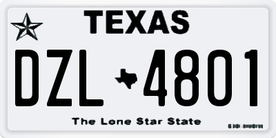TX license plate DZL4801