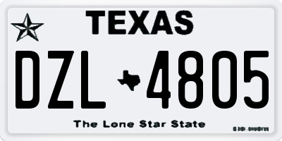 TX license plate DZL4805