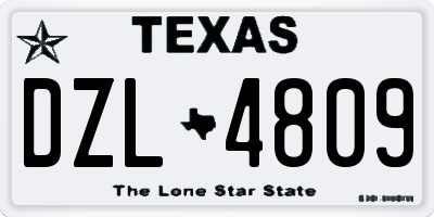 TX license plate DZL4809