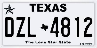 TX license plate DZL4812
