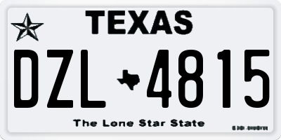 TX license plate DZL4815