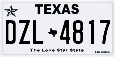 TX license plate DZL4817