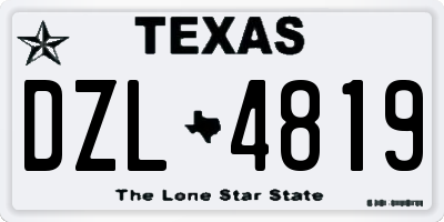 TX license plate DZL4819