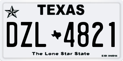 TX license plate DZL4821