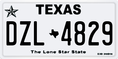 TX license plate DZL4829