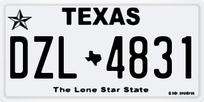 TX license plate DZL4831