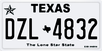 TX license plate DZL4832