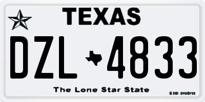 TX license plate DZL4833