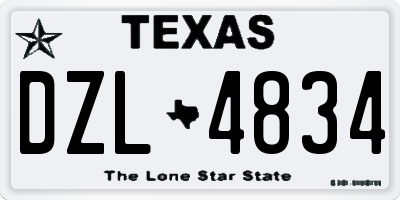 TX license plate DZL4834