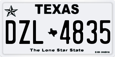 TX license plate DZL4835