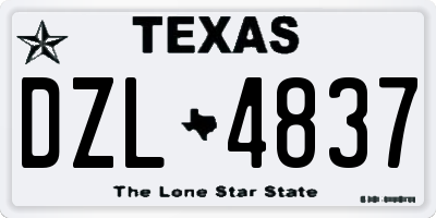 TX license plate DZL4837