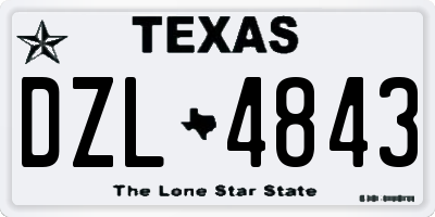 TX license plate DZL4843