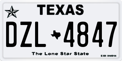 TX license plate DZL4847