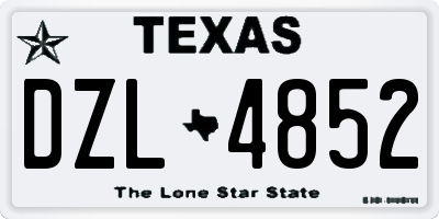TX license plate DZL4852