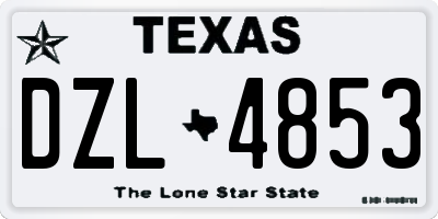 TX license plate DZL4853
