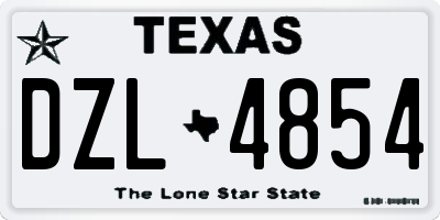 TX license plate DZL4854