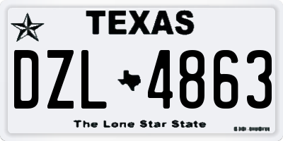 TX license plate DZL4863