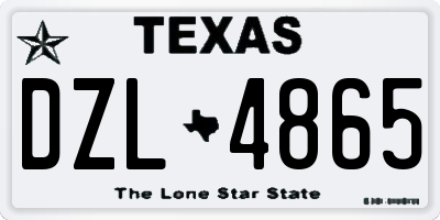 TX license plate DZL4865