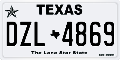TX license plate DZL4869