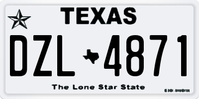 TX license plate DZL4871