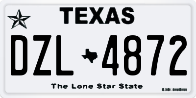 TX license plate DZL4872