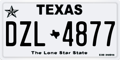 TX license plate DZL4877