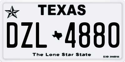 TX license plate DZL4880
