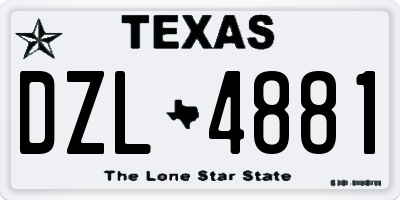 TX license plate DZL4881