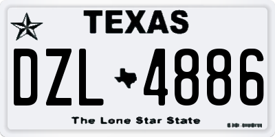 TX license plate DZL4886