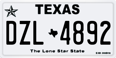 TX license plate DZL4892