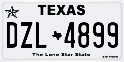 TX license plate DZL4899