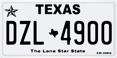 TX license plate DZL4900