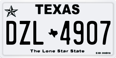 TX license plate DZL4907