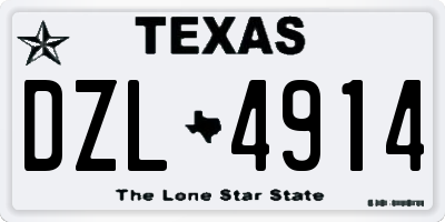 TX license plate DZL4914
