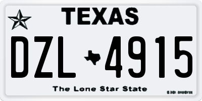 TX license plate DZL4915