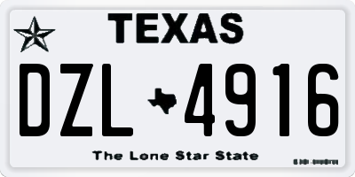 TX license plate DZL4916