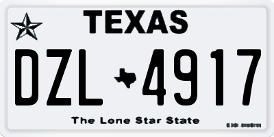 TX license plate DZL4917