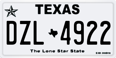 TX license plate DZL4922
